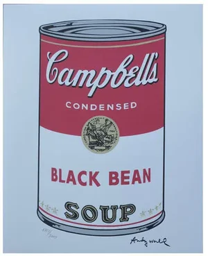 1986 Carnegie Museum of Art Andy Warhol Campbell's Soup Black Bean Lithograph