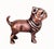 Antique Copper Finish Metal Pug Dog Sculptures For Sale - Image 4 of 6