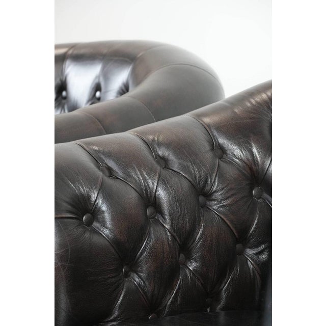 Vintage Chesterfield Club Chairs in Dark Cowhide Leather, Set of 2 For Sale - Image 12 of 15
