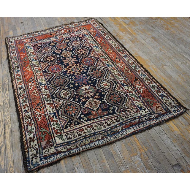 Early 20th Century Persian Luri Carpet ( 4'6" x 6'2" - 137 x 188 ) Antique Luri Persian Knotted Rug, Circa Date: 1900s....
