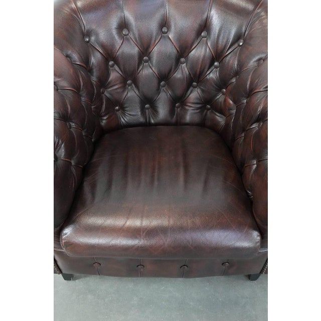 1990s Chesterfield Club Chairs in Cowhide Leather, Set of 2 For Sale - Image 5 of 18