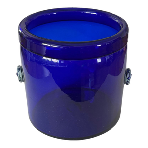 Large Vintage Hand Blown Glass Cobalt Blue Champagne or Ice Bucket