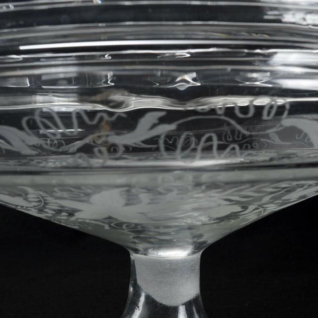 Antique Etched Glass Compote Bowl Chairish