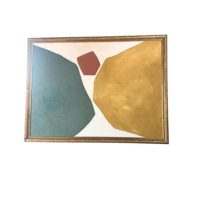 Early 20th Century Early 20th Century Monumental Newcomb-Macklin Gilt Frame With Contemporary Abstract by R.K.Red For Sale - Image 5 of 6