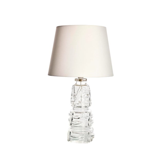 Swedish Sculptural Table Lamp in Clear Glass by Pukeberg, 1970s For Sale - Image 5 of 5