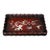 Late 20th Century Scalloped Wooden Tray With Mother-of-Pearl Bird and Bamboo Inlay For Sale