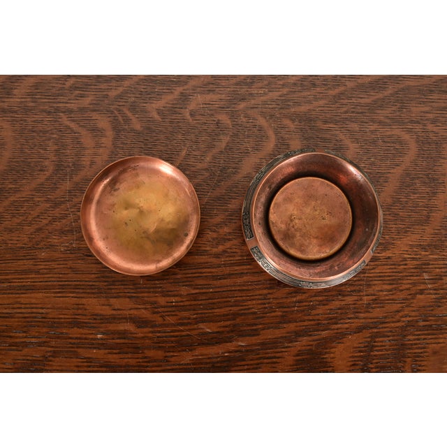 Heintz Arts & Crafts Sterling Silver on Bronze Ashtray or Catchall For Sale In South Bend - Image 6 of 10