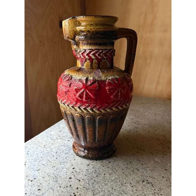 Bauhaus Vintage West German Fat Lava Vase, 1960 For Sale - Image 3 of 18