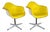 Pair of 1960s Herman Miller Eames Molded Fiberglass Swivel Chairs in Yellow Naugahyde For Sale