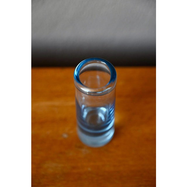 Scandinavian Modernist Danish Glass Bud Vase in Blue Glass, 1950s For Sale - Image 4 of 7