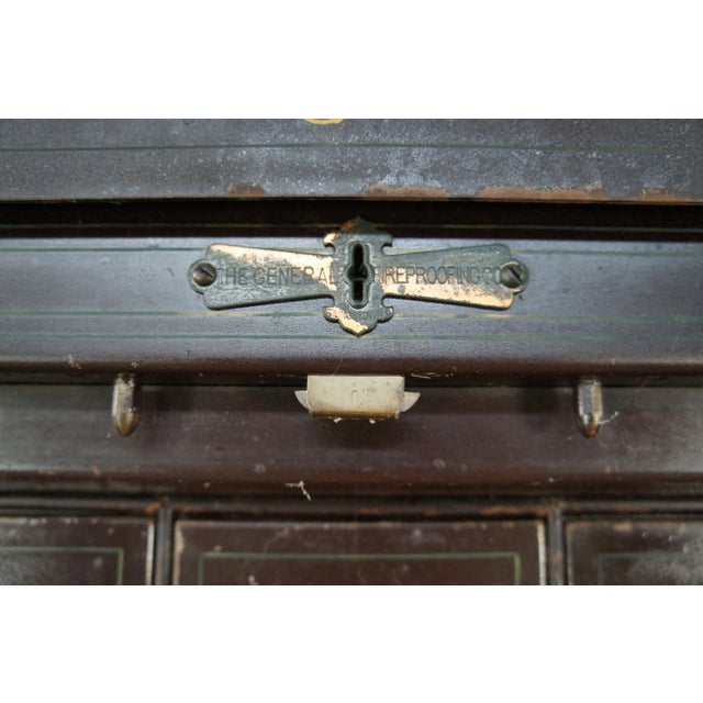 Brown Antique NCR National Cash Register Industrial Iron Steel Patent File Cabinet For Sale - Image 8 of 12