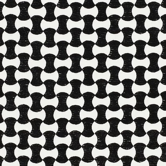 Sample - Schumacher Nolita Embroidery Fabric in Black For Sale