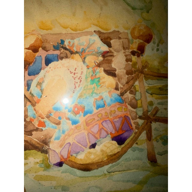 This is an original 1938 watercolor painting by artist Boris Kryloff (Krylov) (1891-1977 ) featuring a folk art style and...