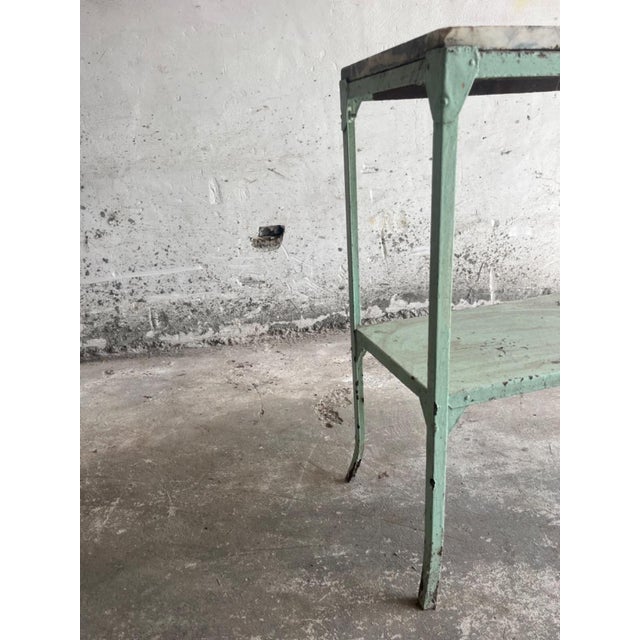 Industrial Two Tier Metal Side Table For Sale - Image 9 of 17