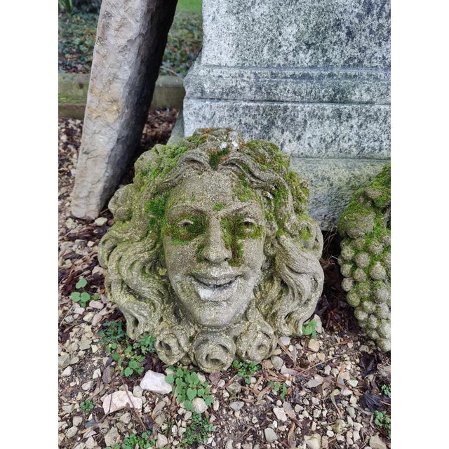 Baroque Unknown, Masks, Venice, 19th Century, Vicenza Stone, Set of 4 For Sale - Image 3 of 9