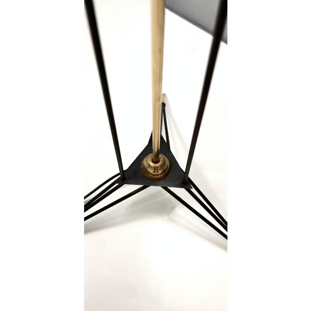 White Opaline Glass and Black Iron Floor Lamp from Stilnovo, Italy, 1950s For Sale - Image 10 of 13