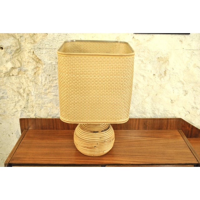 Italian Wicker Table Lamp, 1960s For Sale - Image 15 of 16