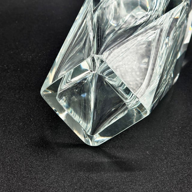 Mid 20th Century Flavio Poli for Seguso Faceted Murano Crystal Vase For Sale - Image 12 of 12