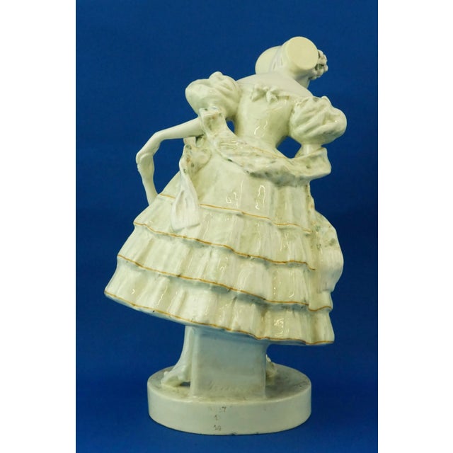 19th Century Art Nouveau Ceramic Sculpture of Dancing Girl & Mother by F. Gruber for Goldscheider, Austria For Sale - Image 6 of 18