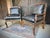 Animal Skin 1990s Bergere Chair Pair in Luscious Black Leather For Sale - Image 7 of 8