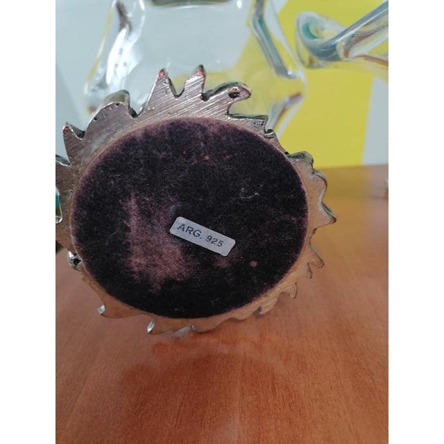 Murano Vase and Fruit Bowl with Silver Plated Resin Base, 1980s, Set of 2 For Sale - Image 10 of 11