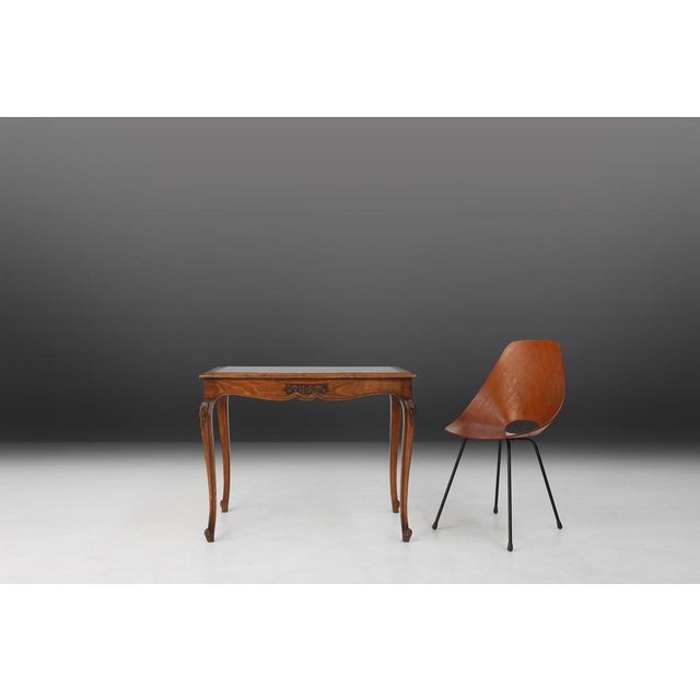 Sculpted Side Table in Wood, Glass and Rattan, France, 1950s For Sale - Image 14 of 15