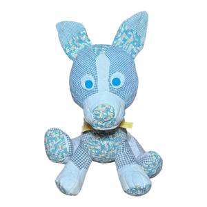 Vintage Quilted Puppy Dog Plush Made from Vintage Quilt