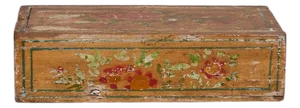 Antique Chinese Hand-Painted Yellow Box, 1900s