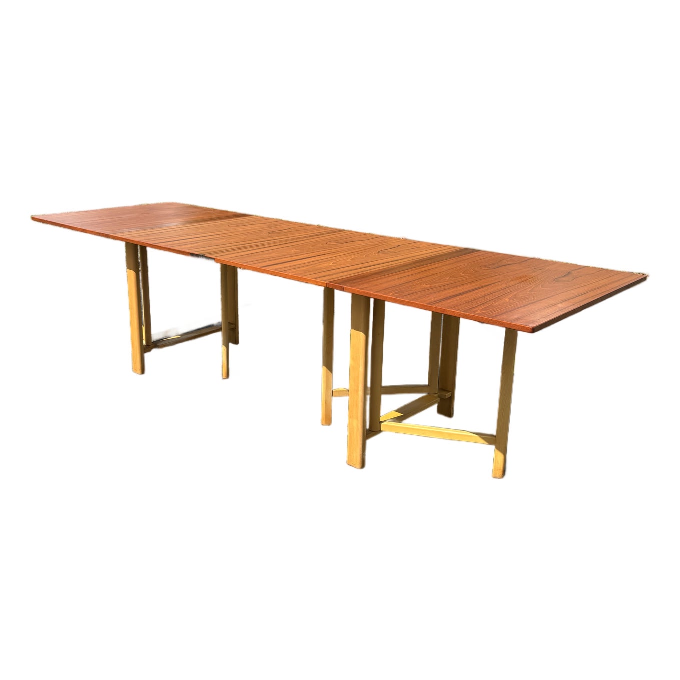 Signed Bruno Mathsson “Maria” Folding Flap Teak Expandable Dining Table ...
