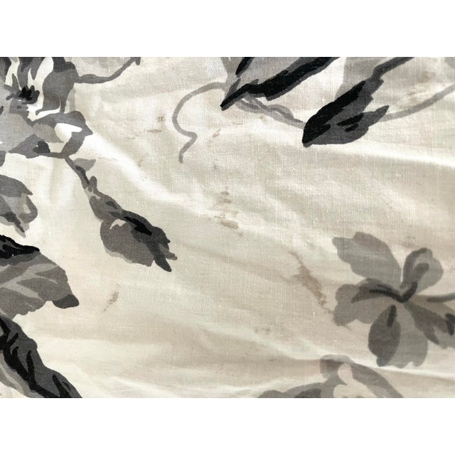 VTG Ralph Lauren Isadora BLK Floral Custom Rod Pocket Drapery Panels + Swag Valance. Backed With Ralph Lauren Sergeant. For Sale - Image 9 of 11