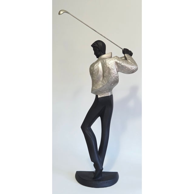 Austin Productions 1980s Alexsander Danel Golf Sculpture Austin Production Golfer "In the Swing Ii" 1989 For Sale - Image 4 of 12