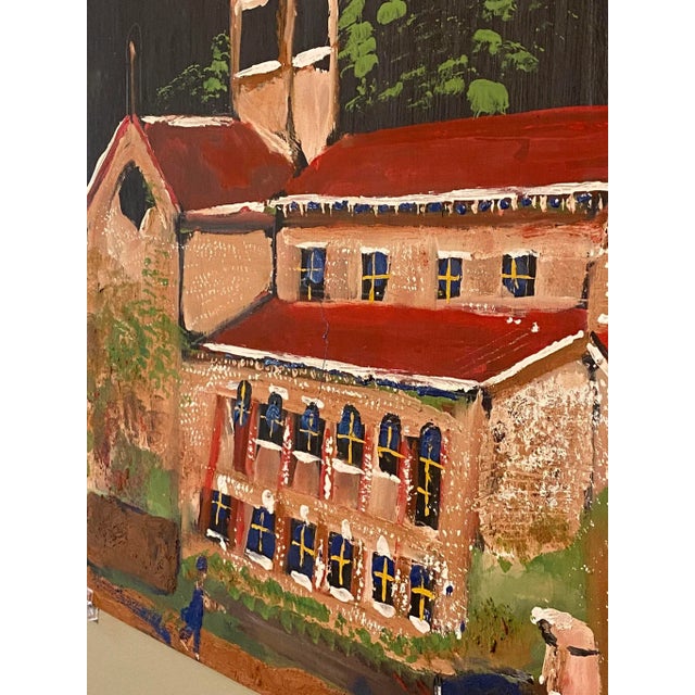 1990s Jimmy Lee Sudduth Folk Art Painting Methodist Church Fayette, Alabama For Sale - Image 5 of 12