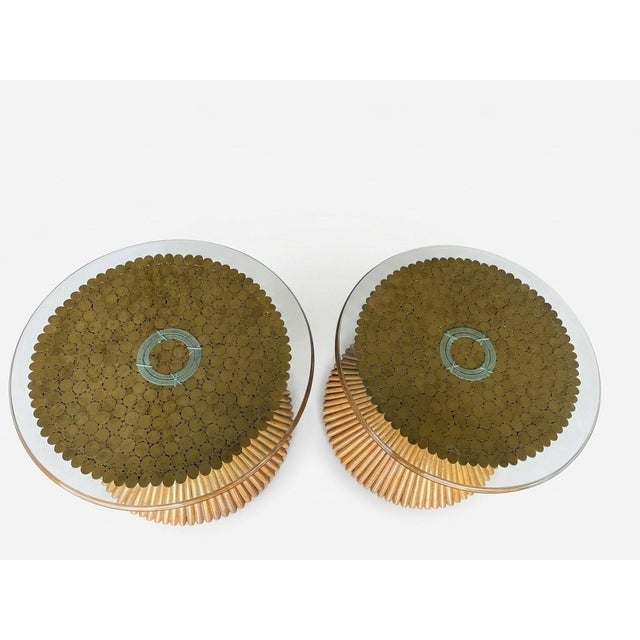 Mid-Century Modern Pair of Vintage Gabriella Crespi Style Pencil Reed & Rattan Hourglass Side Tables For Sale - Image 3 of 12