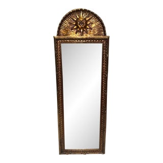 Vintage Gold Sun Celestial Wall Mirror - Beveled Glass For Sale