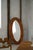 Large Oval Wall Mirror in Pine attributed to Glasmäster Markaryd, Sweden, 1960s For Sale - Image 4 of 15