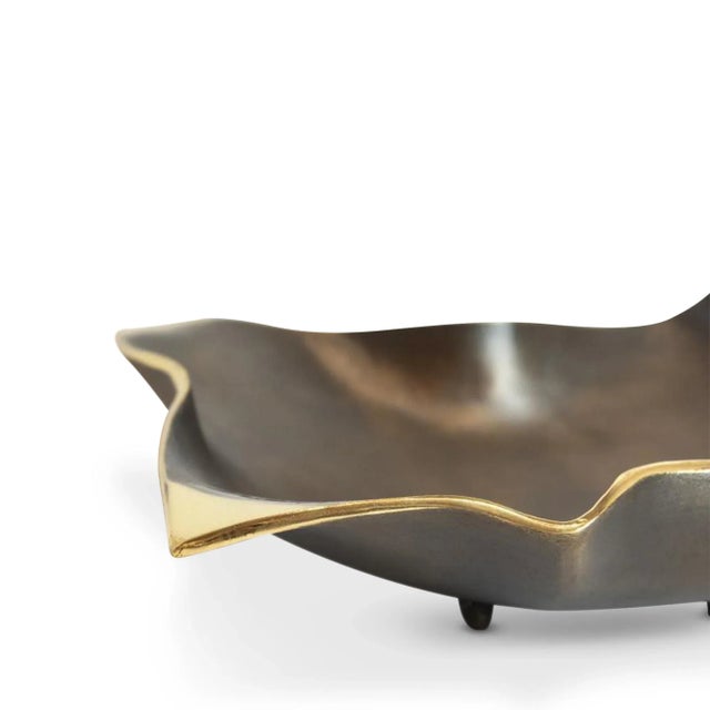 AURA Fold Gold and Dark Chestnut Bowl For Sale - Image 4 of 4