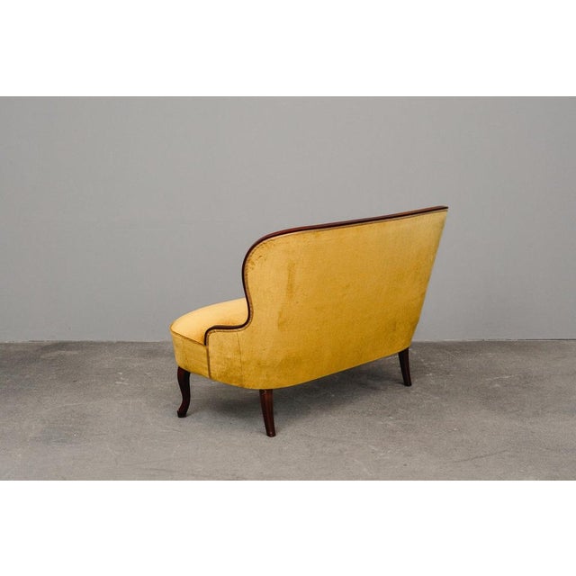 Wood Mid-Century Sofa in Yellow For Sale - Image 7 of 18