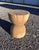 Beautiful hand turned solid white oak hourglass shape side table from Germany. Lovely natural splits on the top and side...