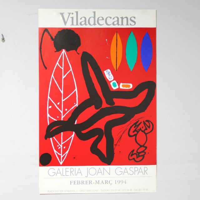 Lithographic Poster Joan Gaspar Gallery of Viladecans, 1994 For Sale - Image 3 of 3