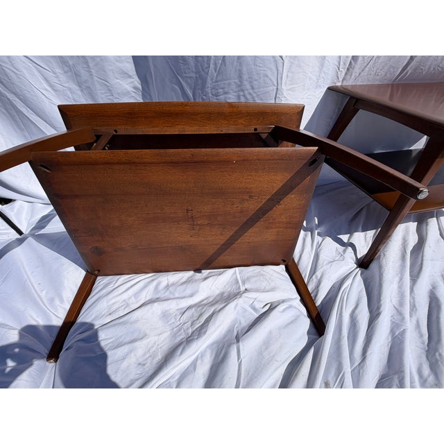 Heywood Wakefield Pair of Side Tables Walnut Made 1959 For Sale - Image 9 of 13