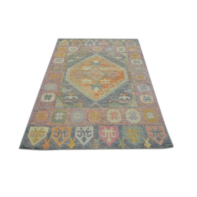 Early 21st Century Modern Turkish Oushak Rug 4'1" x 6'1" For Sale - Image 5 of 6