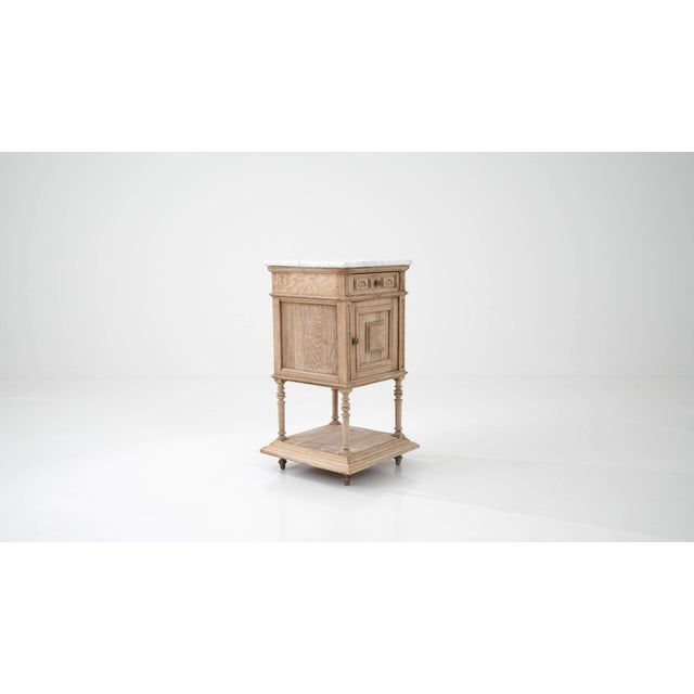 Antique French Bedside Table with Marble Top For Sale - Image 12 of 12