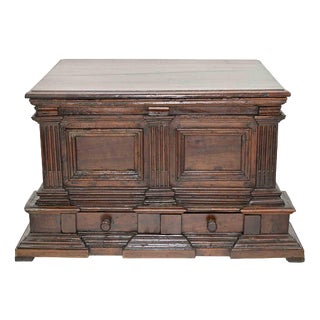 Italian Renaissance Revival Walnut Marriage Chest, Early 19th Century For Sale
