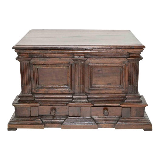 Italian Renaissance Revival Walnut Marriage Chest, Early 19th Century For Sale