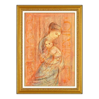 Mid 20th Century Mother's Embrace, Edna Hibel For Sale