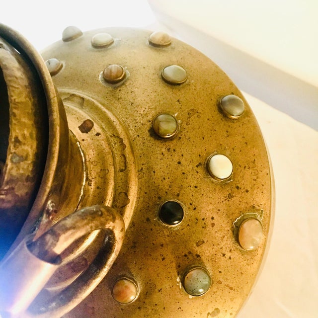 1960s Semiprecious Gemstone Studded Vase For Sale - Image 4 of 12