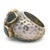 Gray 1970s Italian Silver & 18k Gold Garnet Ring, Sculptural Design, Size 6.5 For Sale - Image 8 of 11