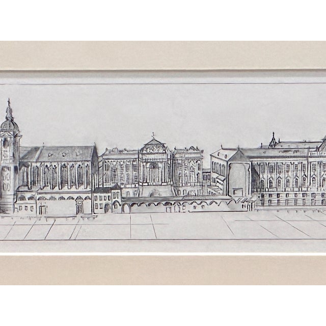 1990s Vienna’s Hofburg in Graphite on Paper by Carole Doyle Peel (1934-2016) For Sale - Image 5 of 9