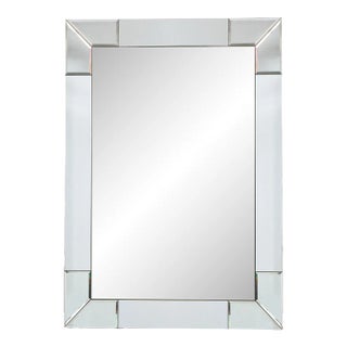 American Custom Modern Tessellated Rectilinear Mirror With Beveled Edges For Sale