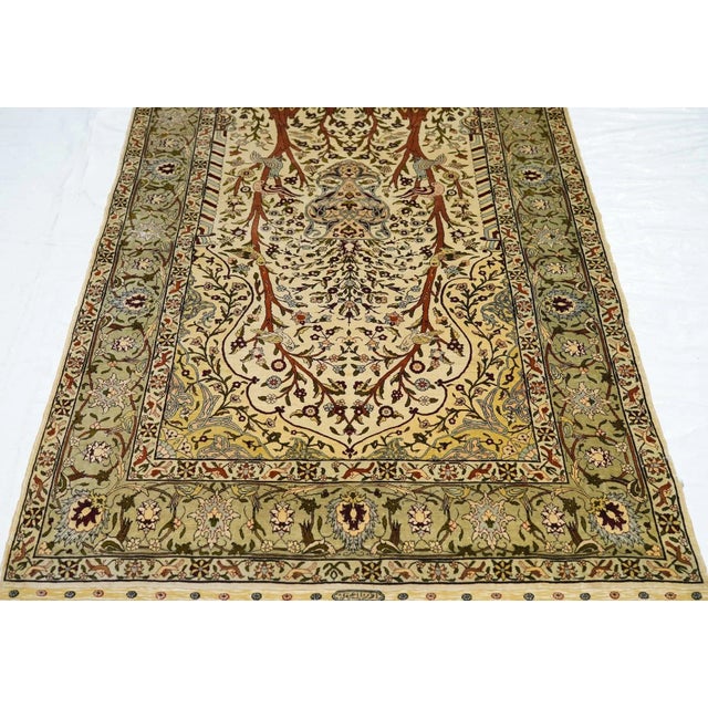 Extremely Fine Turkish Silk Hereke Rug 3'4'' X 5'0'' For Sale - Image 12 of 12
